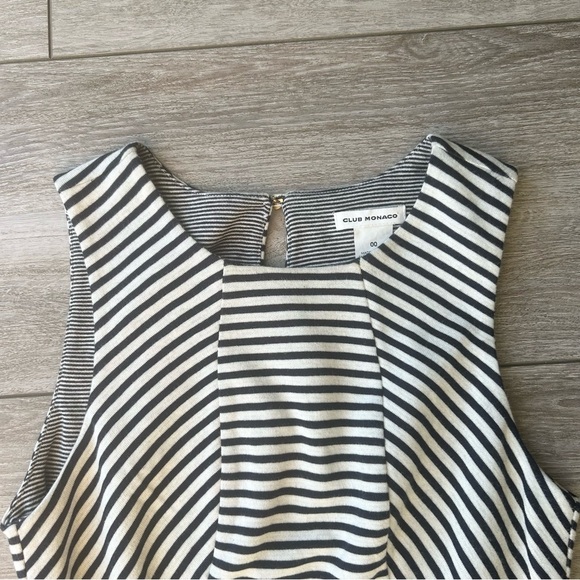 Club Monaco Dress Women's Black And White Striped A-Line Sleeveless - Picture 4 of 14
